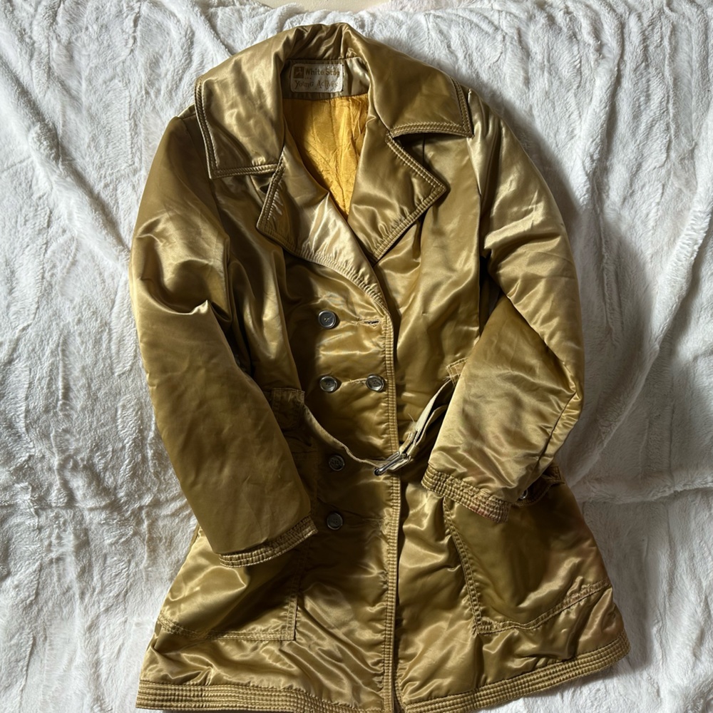 White Stag Women's Gold Double-Breasted Coat
